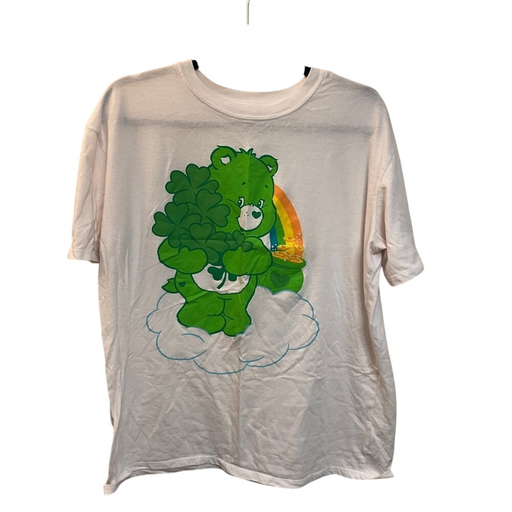 Care Bears Good Luck‎ Bear St Patricks Day Graphic T-Shirt White XXL FREEZE